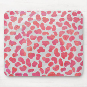 Dalmatian Pink and White Print Mouse Pad