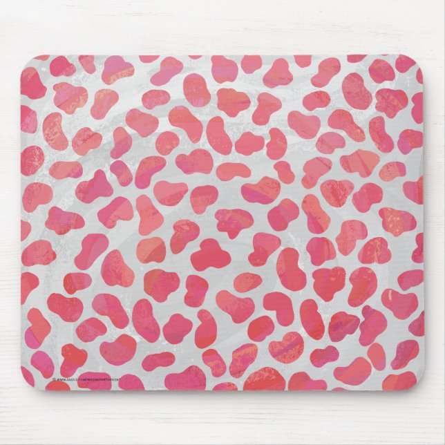 Dalmatian Pink and White Print Mouse Pad (Front)