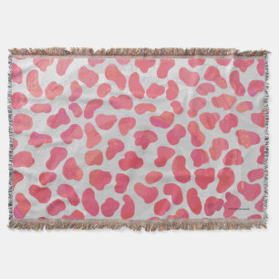 Dalmatian Pink and White Print Throw Blanket