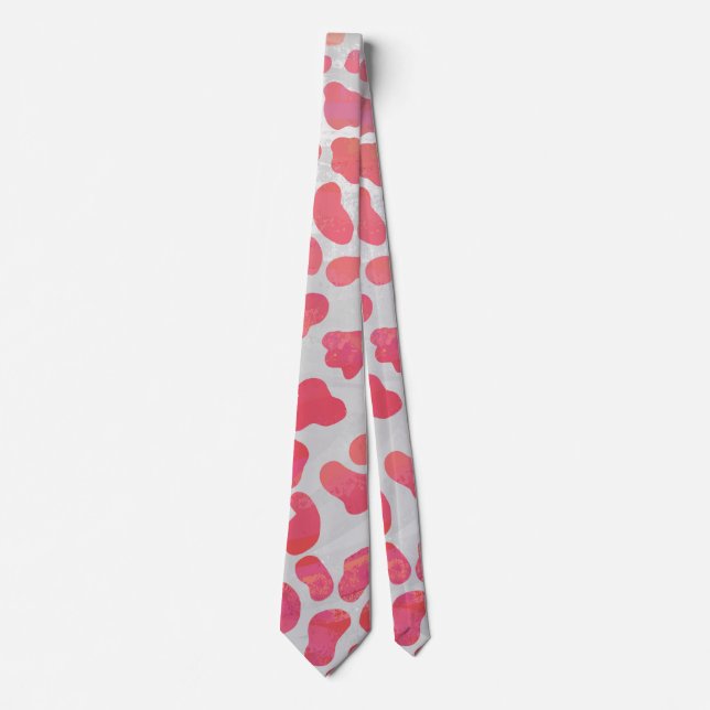 Dalmatian Pink and White Print Tie (Front)