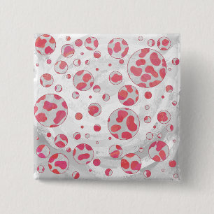 Dalmatian Pink and White with Monogram 15 Cm Square Badge