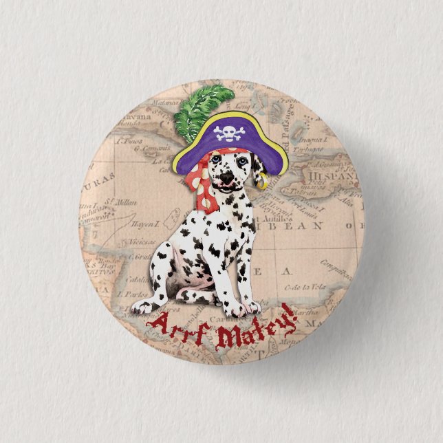 Dalmatian Pirate 3 Cm Round Badge (Front)
