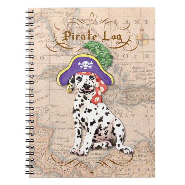 Dalmatian Pirate Spiral Notebook (Front)