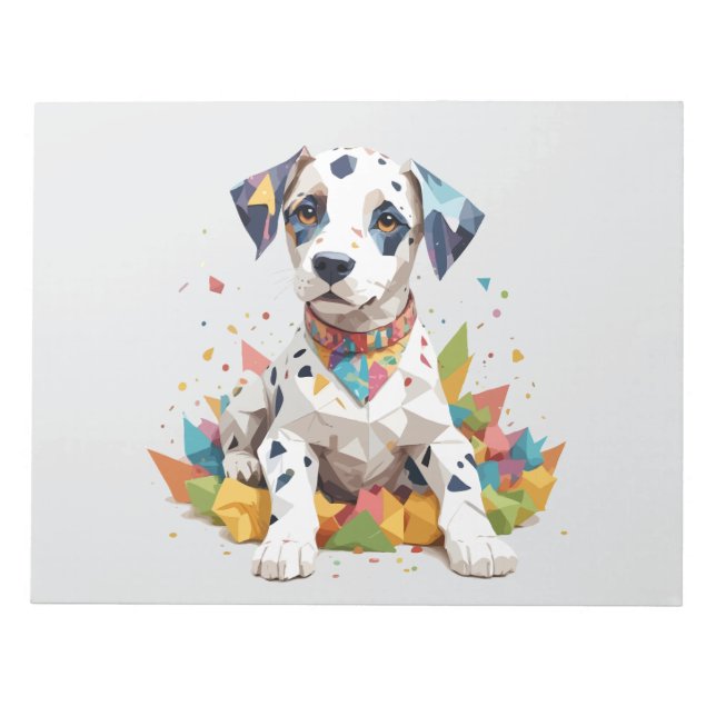 Dalmatian Playful Adorable Fun Animal Colourful Pe Notepad (Front)