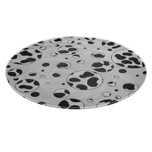 Dalmatian Polka Dot Black and White Cutting Board (Corner)