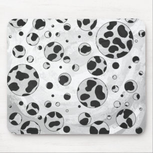 Dalmatian Polka Dot Black and White Mouse Pad