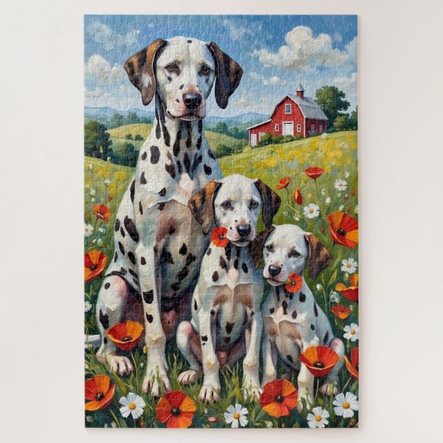 Dalmatian Poppy Meadow Art Jigsaw Puzzle (Vertical)