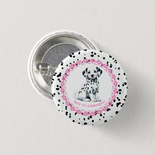 Dalmatian Print Birthday   Black and White party 3 Cm Round Badge