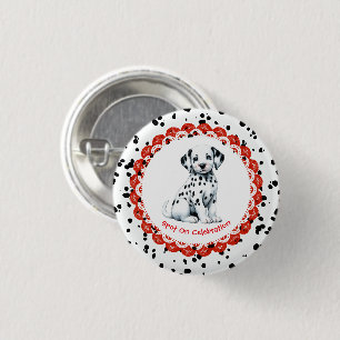 Dalmatian Print Birthday   Black and White party 3 Cm Round Badge