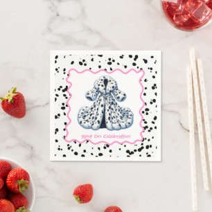 Dalmatian Print Birthday Black and White party Napkin