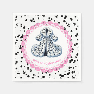 Dalmatian Print Birthday Black and White party Napkin