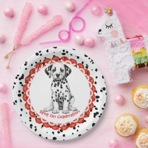 Dalmatian Print Birthday   Black and White party Paper Plate