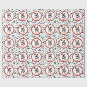 Dalmatian Print Birthday   Black and White party Wrapping Paper