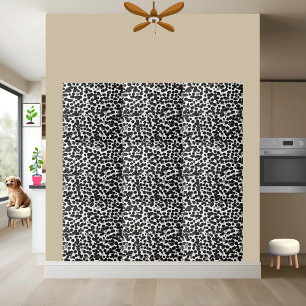 Dalmatian Print Modern Black White Glossy  Tile