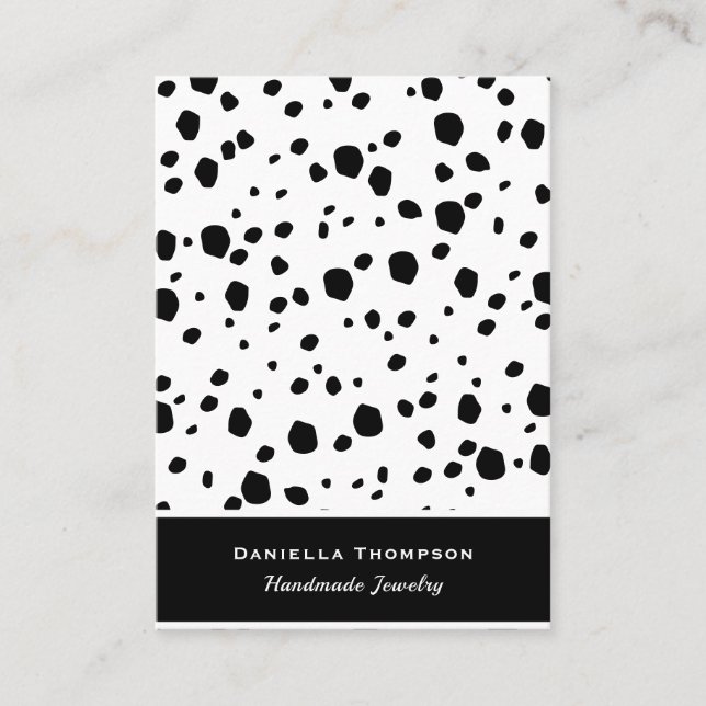 Dalmatian Print Pattern Jewellery Earring Display Business Card (Front)