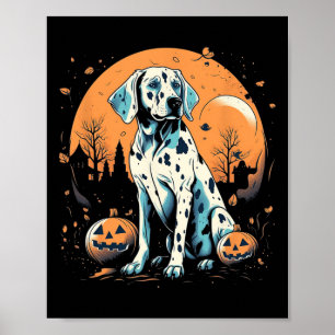 Dalmatian Pumpkin Halloween Costume Dog Puppy Men  Poster