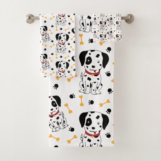 Dalmatian Puppies Bath Towel Set (Insitu)