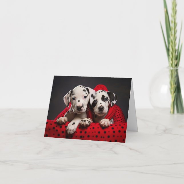 Dalmatian Puppies Christmas Card (Front)