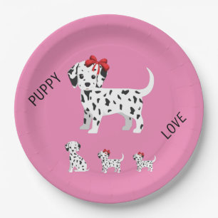 Dalmatian puppies party paper plates. plate