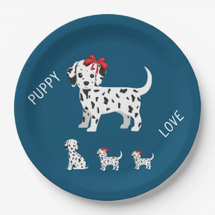Dalmatian puppies party paper plates. plate