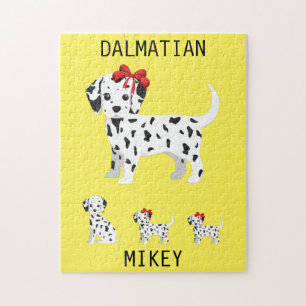 Dalmatian puppies puzzle with personalised name.