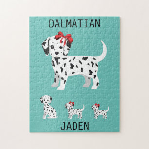 Dalmatian puppies puzzle with personalised name.