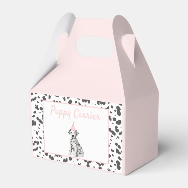 Dalmatian puppy adoption Birthday party carrier Favour Box (Front Side)