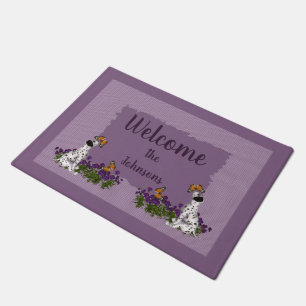 Dalmatian Puppy And Butterflies Personalised Doormat