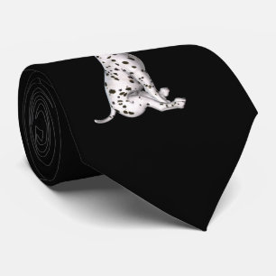 Dalmatian Puppy And White Rose Necktie