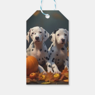 Dalmatian Puppy Autumn Delight Pumpkin Gift Tags