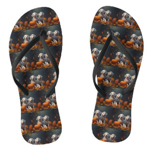 Dalmatian Puppy Autumn Delight Pumpkin Jandals