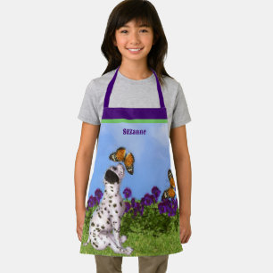 Dalmatian Puppy Butterflies Dog Art Personalised Apron