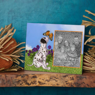 Dalmatian Puppy Butterfly Art Add Your Own Photo Plaque