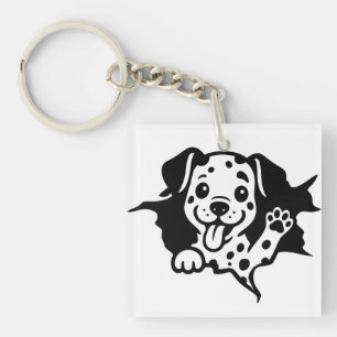 Dalmatian, Puppy, Cartoon Key Ring