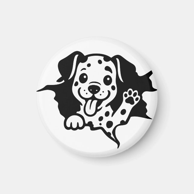 Dalmatian, Puppy, Cartoon Magnet (Front)