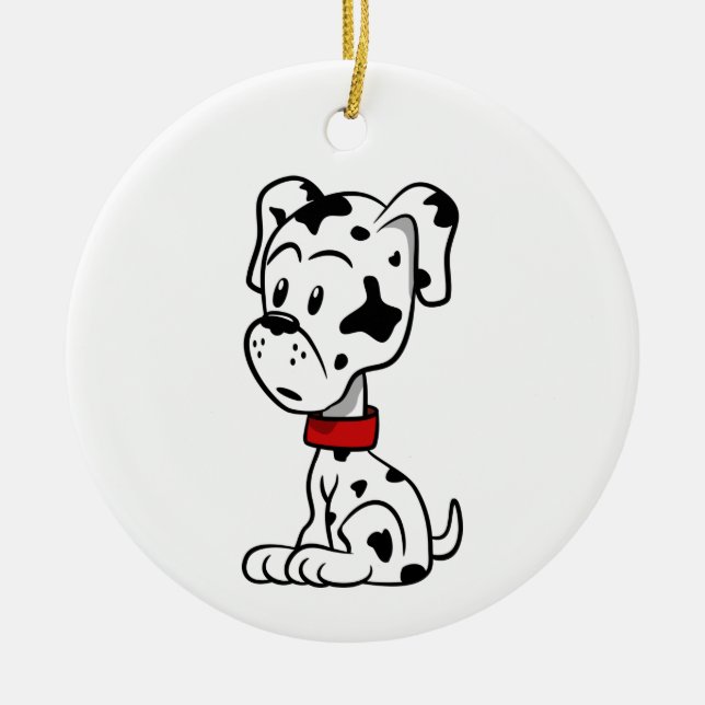 Dalmatian Puppy Ceramic Tree Decoration (Front)