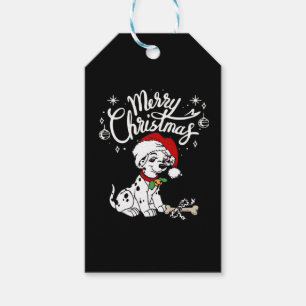 Dalmatian Puppy Dog In A Christmas Santa Hat Xmas  Gift Tags