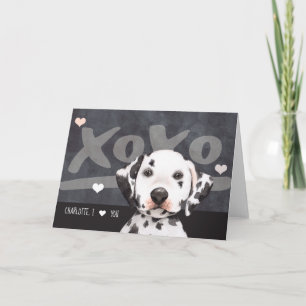 Dalmatian Puppy Dog Personalised Valentines Day Holiday Card