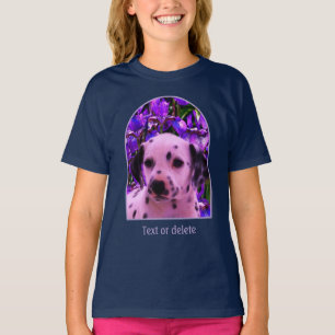 Dalmatian Puppy Iris Flowers Dog Art T-Shirt