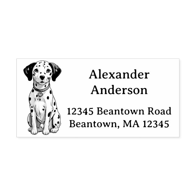 Dalmatian Puppy Personalise Rubber Stamp (Imprint)