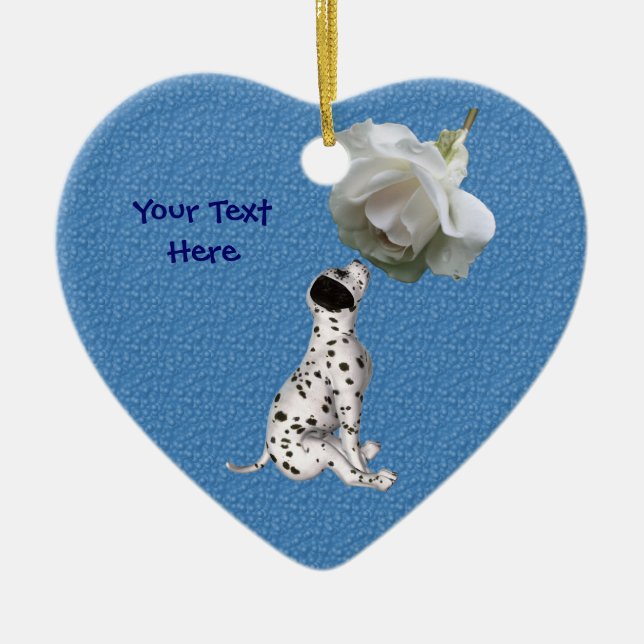 Dalmatian Puppy Rose Customisable Ornament (Front)