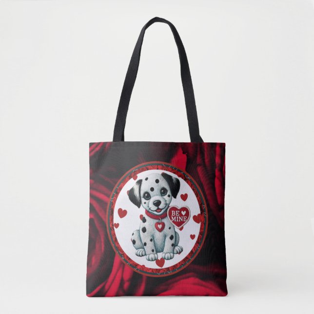 Dalmatian Puppy Shoulder Tote Bag – Be Mine  (Front)