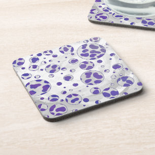 Dalmatian Purple and White Polka Dot Coaster