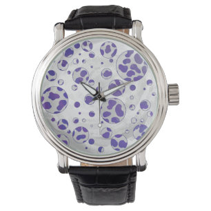 Dalmatian Purple and White Polka Dot Watch
