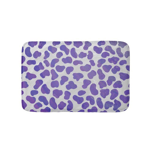 Dalmatian Purple and White Print Bath Mat (Front)