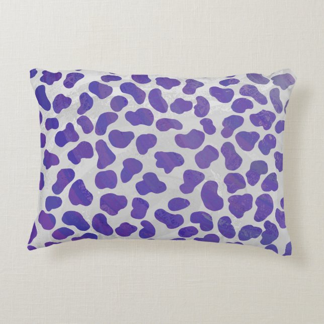 Dalmatian Purple and White Print Decorative Cushion (Back)
