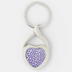 Dalmatian Purple and White Print Key Ring