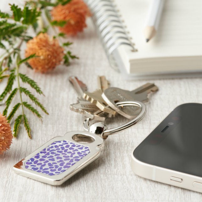 Dalmatian Purple and White Print Key Ring (Side)