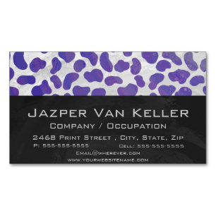 Dalmatian Purple and White Print Magnetic Business Card