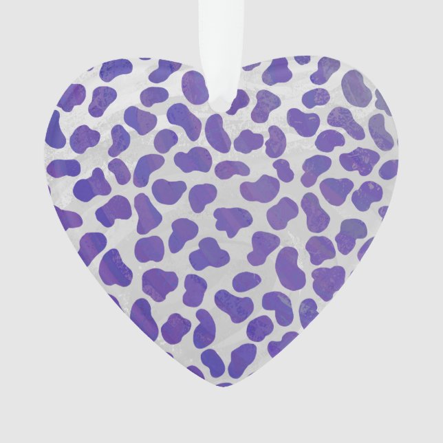 Dalmatian Purple and White Print Ornament (Front)
